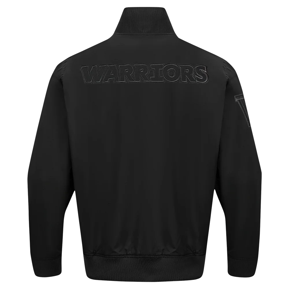GOLDEN STATE WARRIORS NEUTRAL MEN'S TWILL JACKET (BLACK) - Image 3
