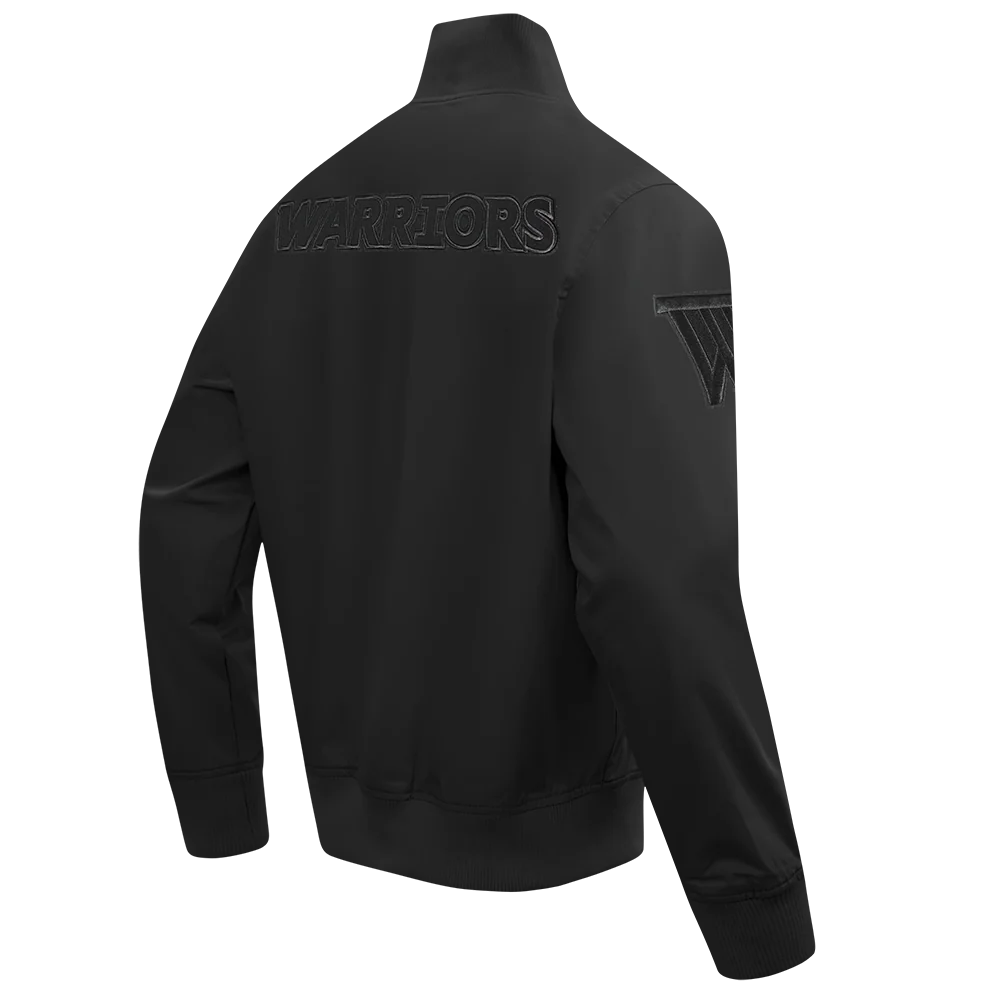 GOLDEN STATE WARRIORS NEUTRAL MEN'S TWILL JACKET (BLACK) - Image 4