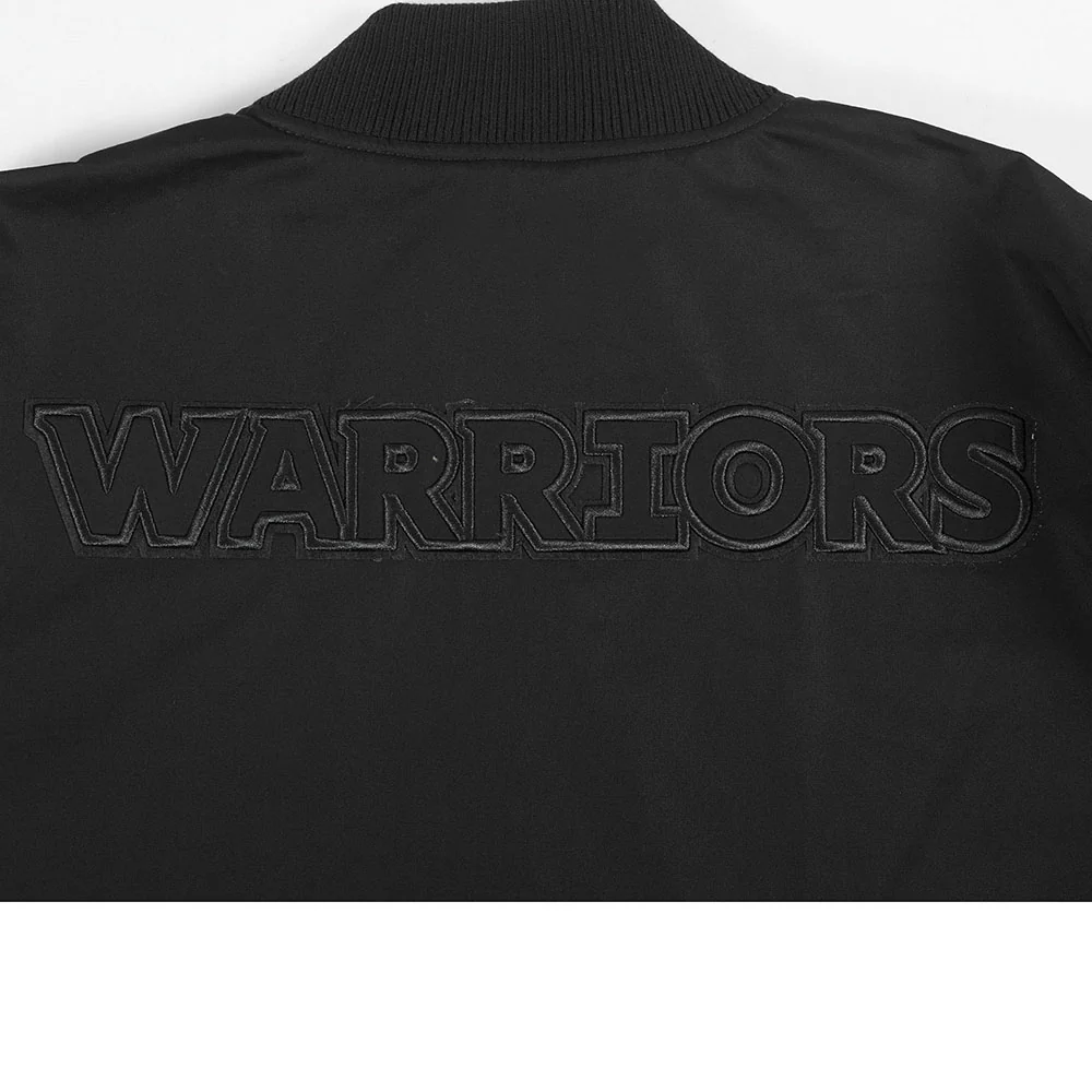 GOLDEN STATE WARRIORS NEUTRAL MEN'S TWILL JACKET (BLACK) - Image 7