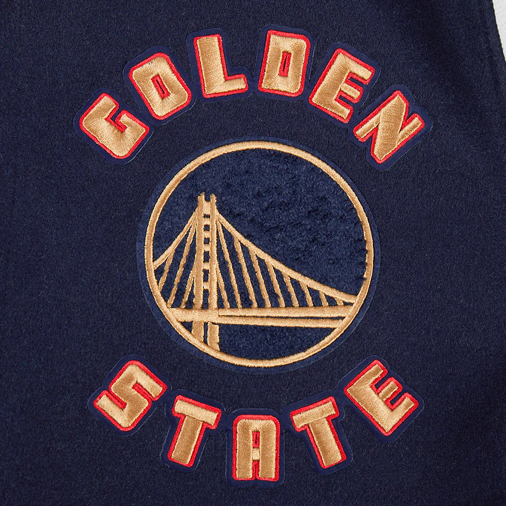 NBA GOLDEN STATE WARRIORS CITY EDITION 24-25 MEN'S RIB WOOL VARSITY (MIDNIGHT NAVY/WHITE) - Image 5