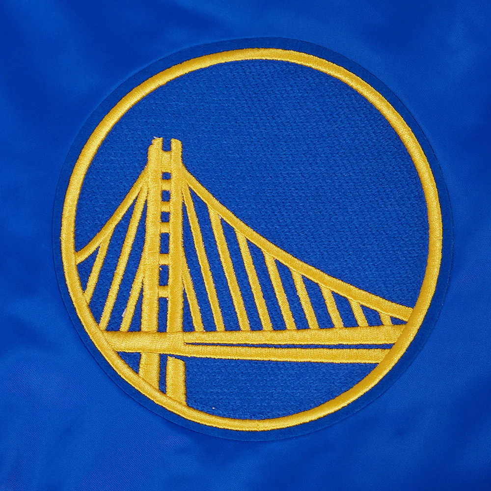 NBA GOLDEN STATE WARRIORS MODERN ORIGINALS MEN'S SATIN JACKET (ROYAL BLUE) - Image 11