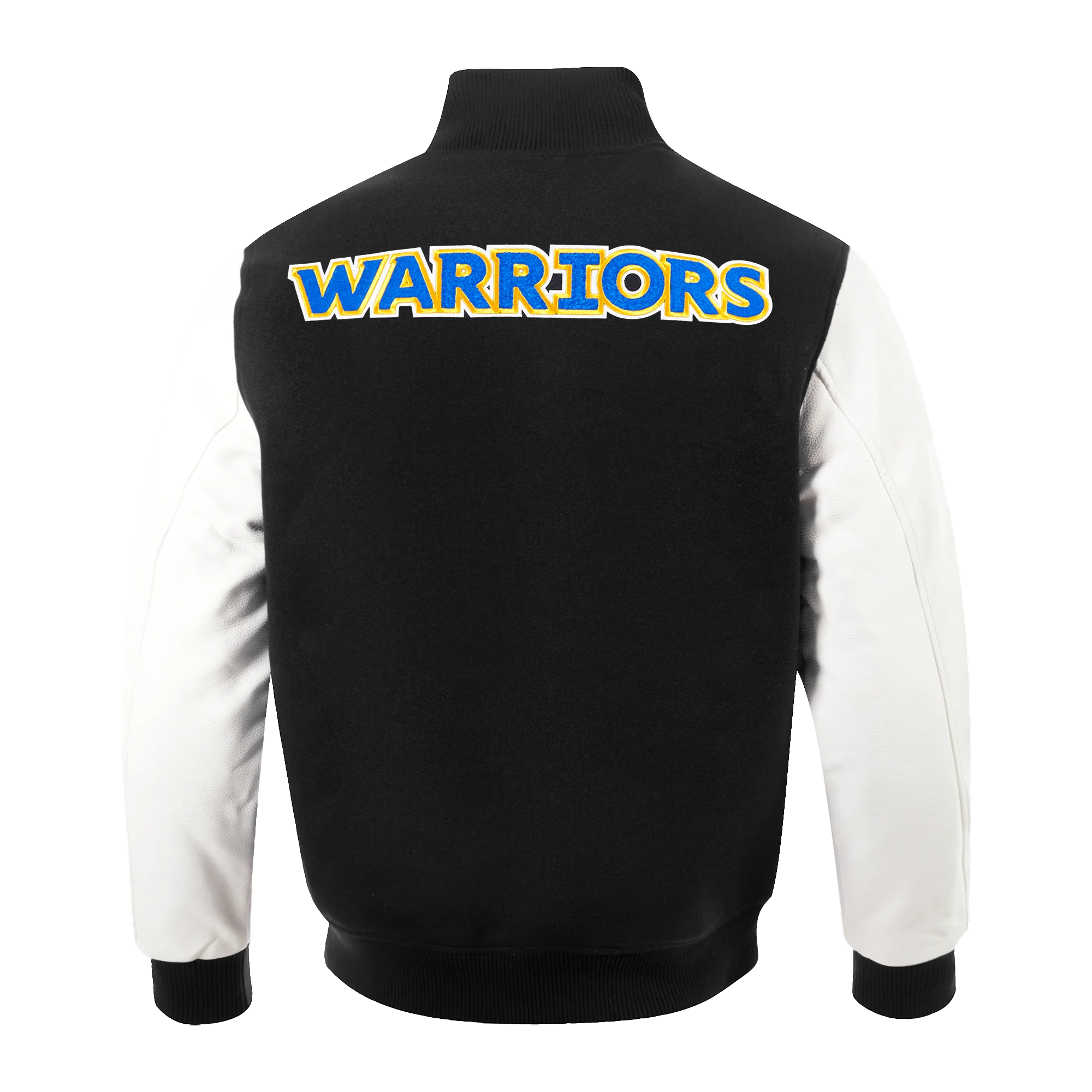 NBA GOLDEN STATE WARRIORS CLASSIC WOOL MEN'S VARSITY JACKET (BLACK/WHITE) - Image 3