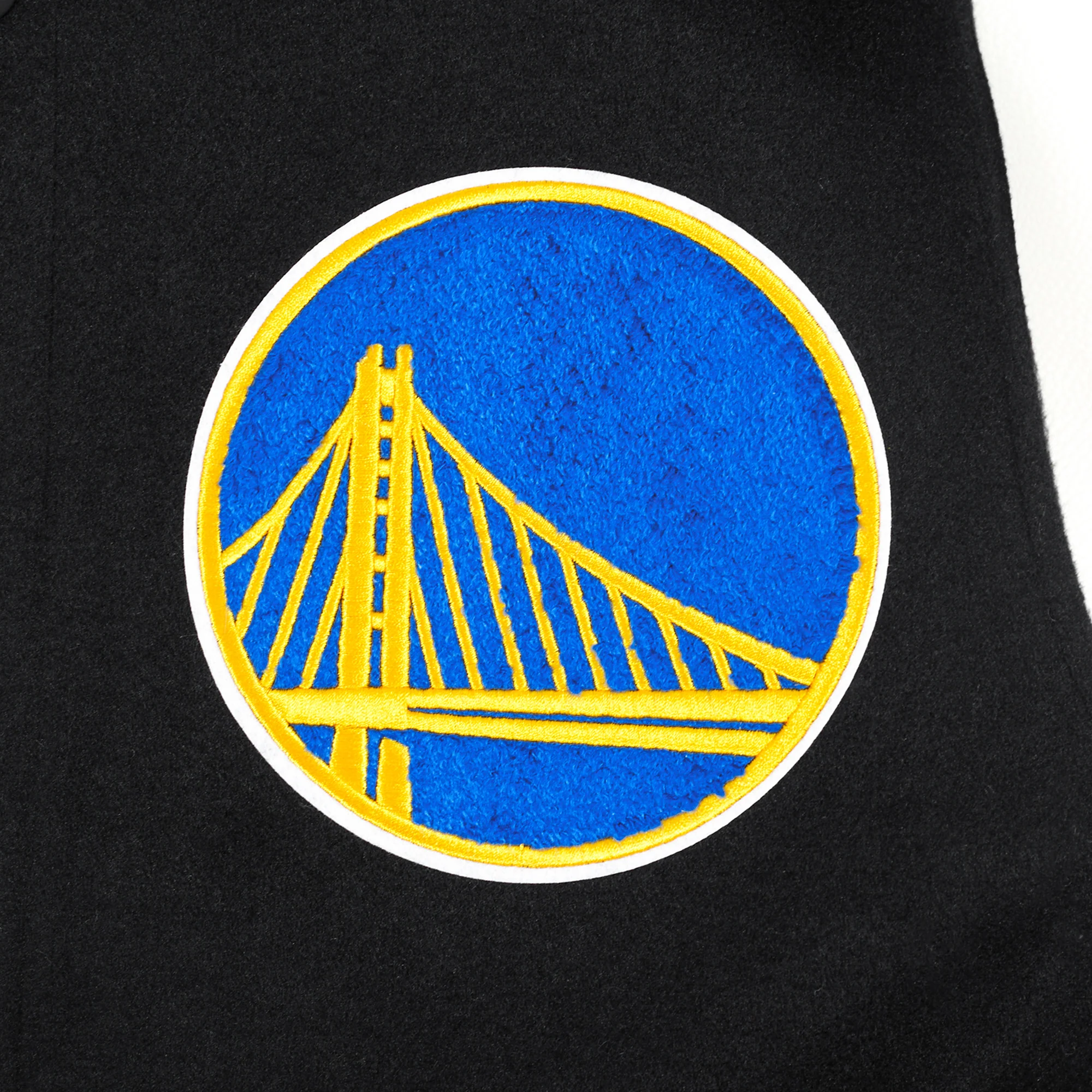 NBA GOLDEN STATE WARRIORS CLASSIC WOOL MEN'S VARSITY JACKET (BLACK/WHITE) - Image 5