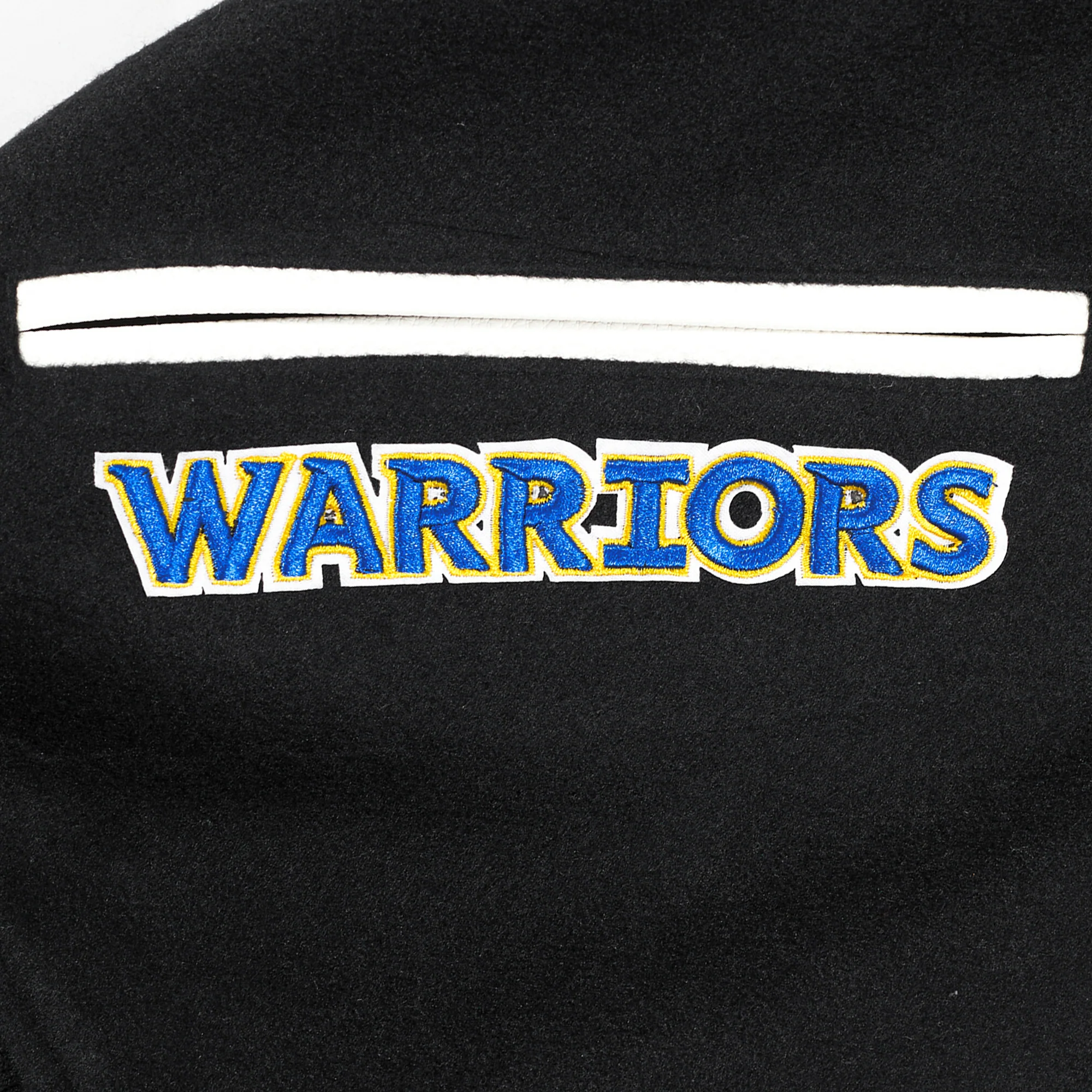NBA GOLDEN STATE WARRIORS CLASSIC WOOL MEN'S VARSITY JACKET (BLACK/WHITE) - Image 6