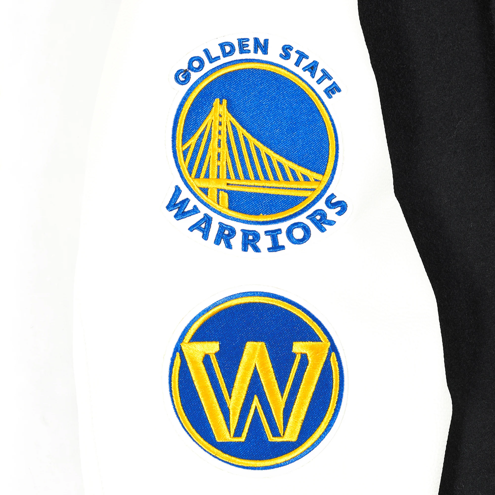 NBA GOLDEN STATE WARRIORS CLASSIC WOOL MEN'S VARSITY JACKET (BLACK/WHITE) - Image 7