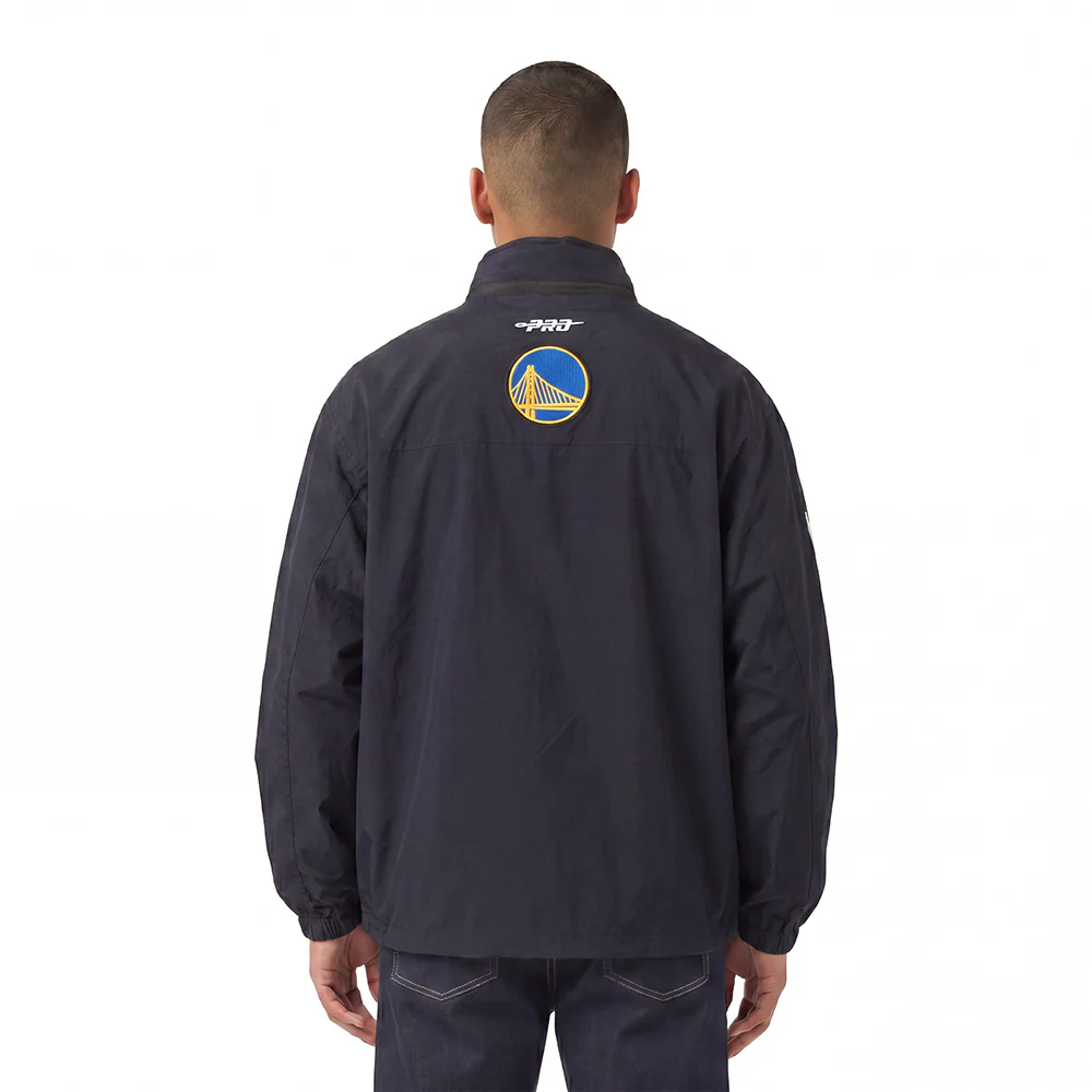 NBA GOLDEN STATE WARRIORS PRE GAME MEN'S JACKET (BLACK) - Image 2