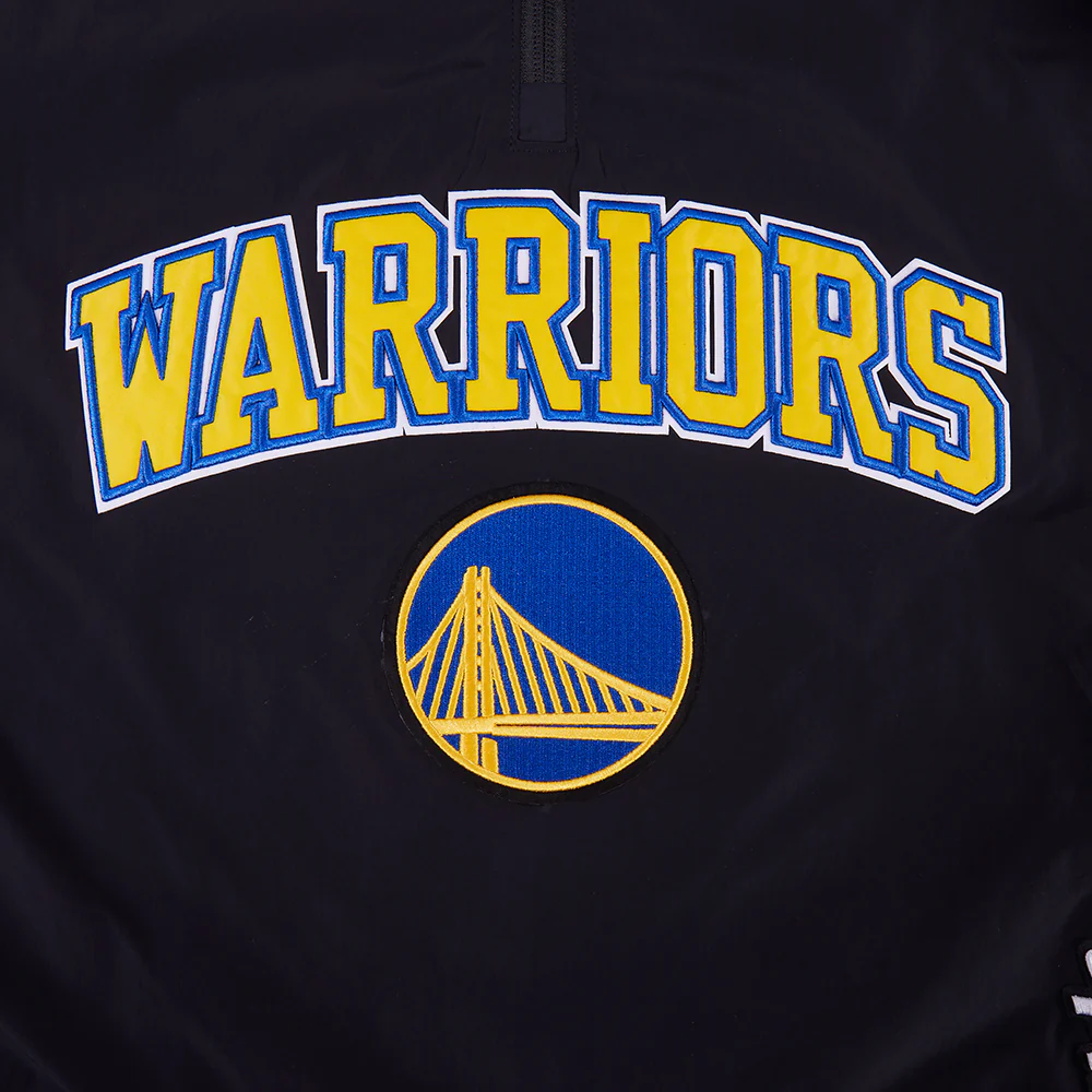 NBA GOLDEN STATE WARRIORS PRE GAME MEN'S JACKET (BLACK) - Image 7