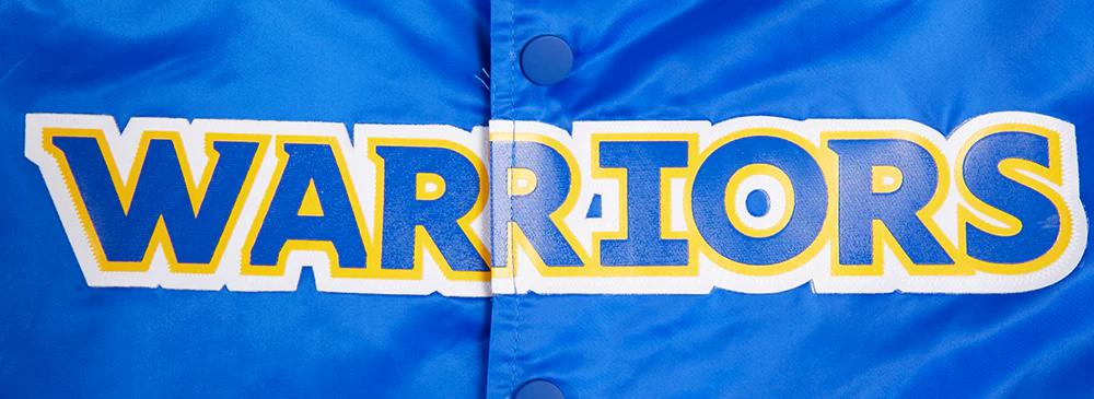 NBA GOLDEN STATE WARRIORS CLASSIC SATIN MEN'S SATIN JACKET (ROYAL BLUE) - Image 6