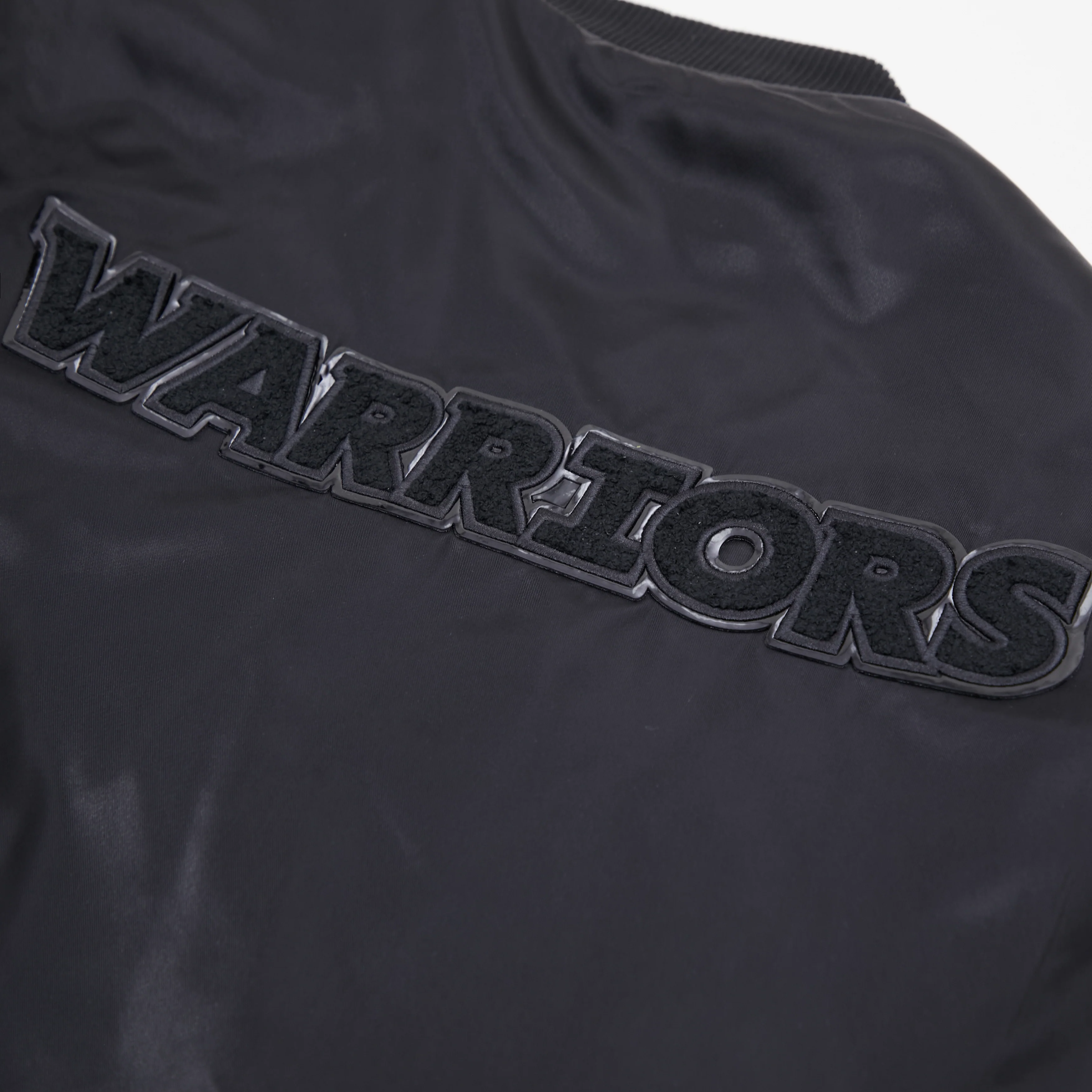 NBA GOLDEN STATE WARRIORS TRIPLE BLACK MEN'S SATIN JACKET (TRIPLE BLACK) - Image 11