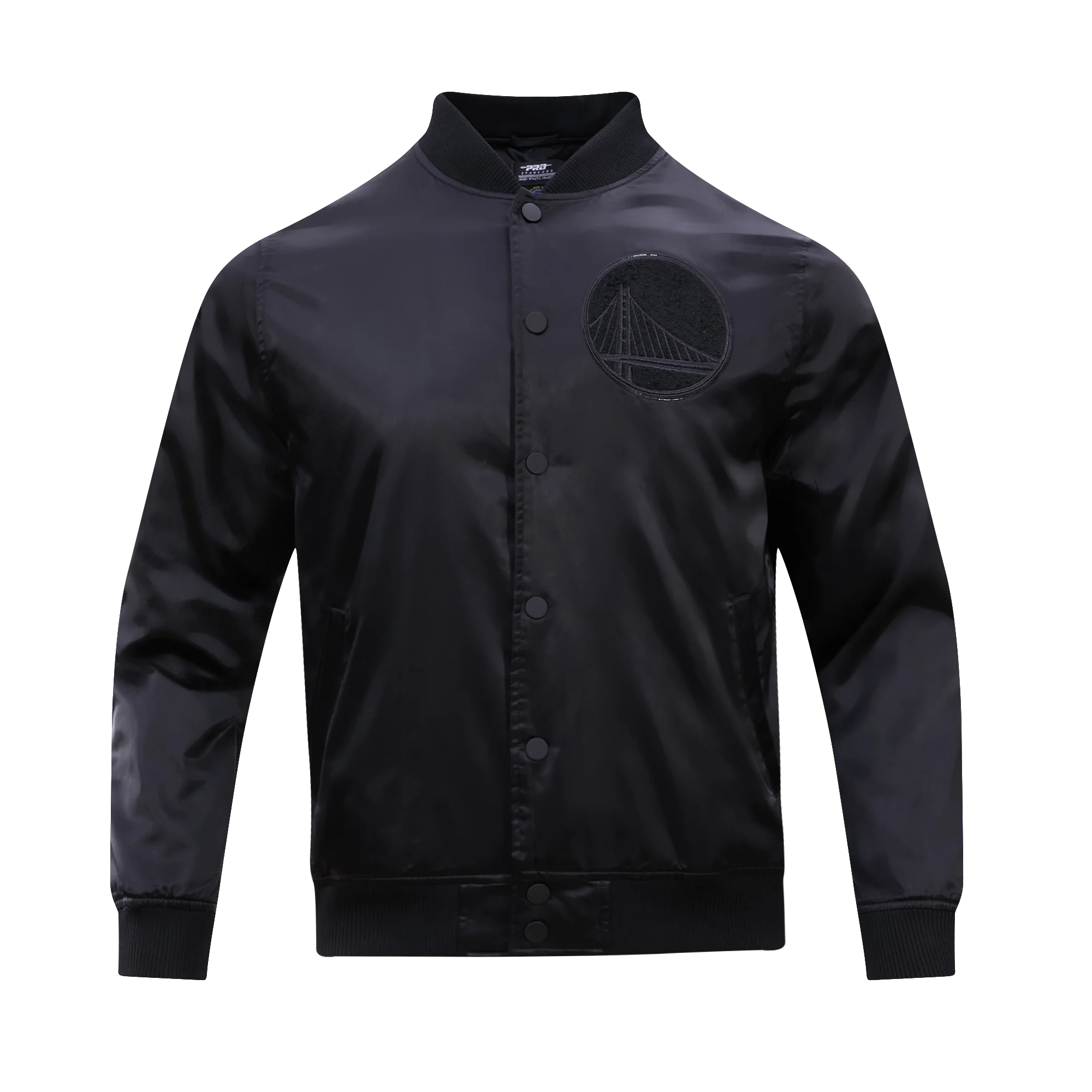 NBA GOLDEN STATE WARRIORS TRIPLE BLACK MEN'S SATIN JACKET (TRIPLE BLACK) - Image 3