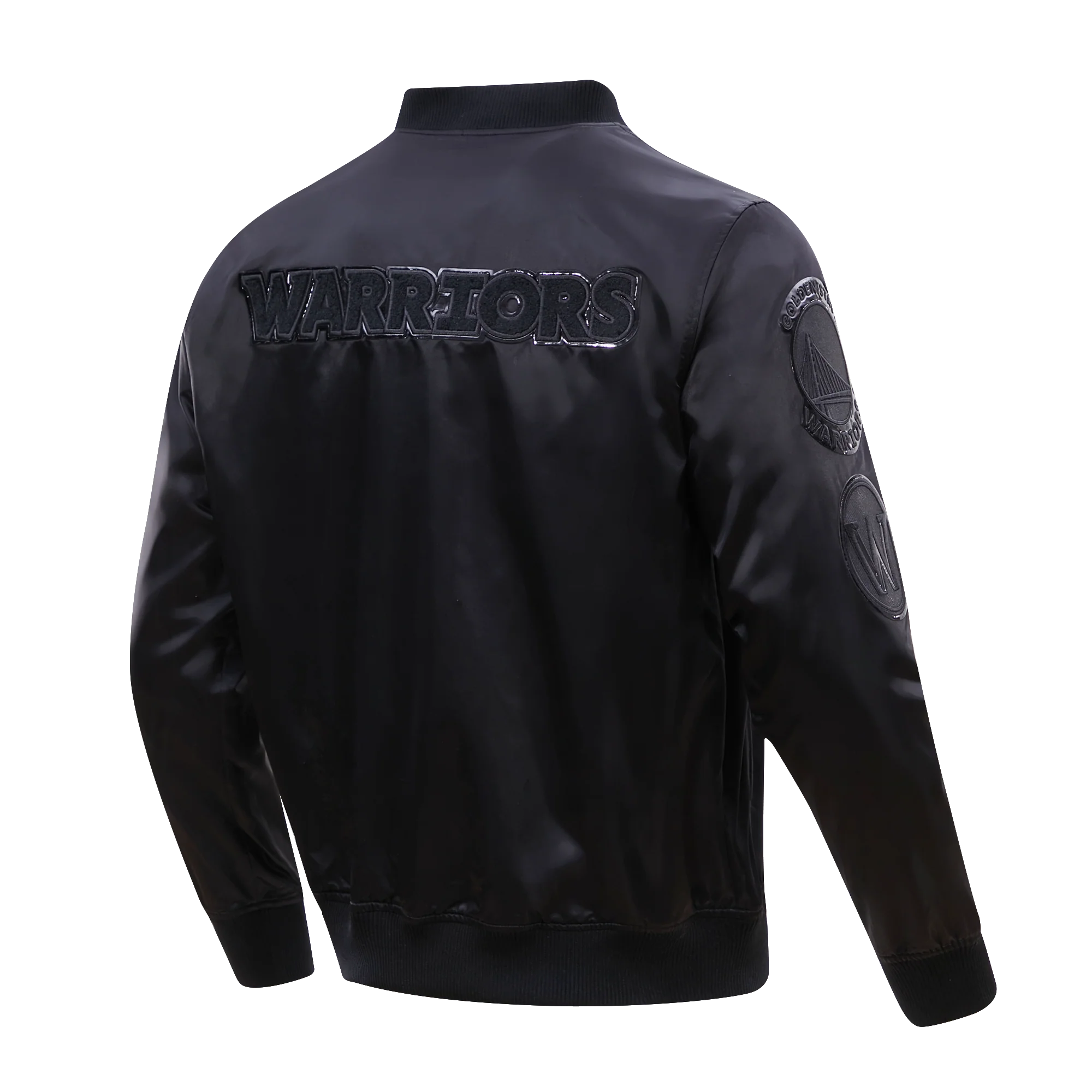 NBA GOLDEN STATE WARRIORS TRIPLE BLACK MEN'S SATIN JACKET (TRIPLE BLACK) - Image 6