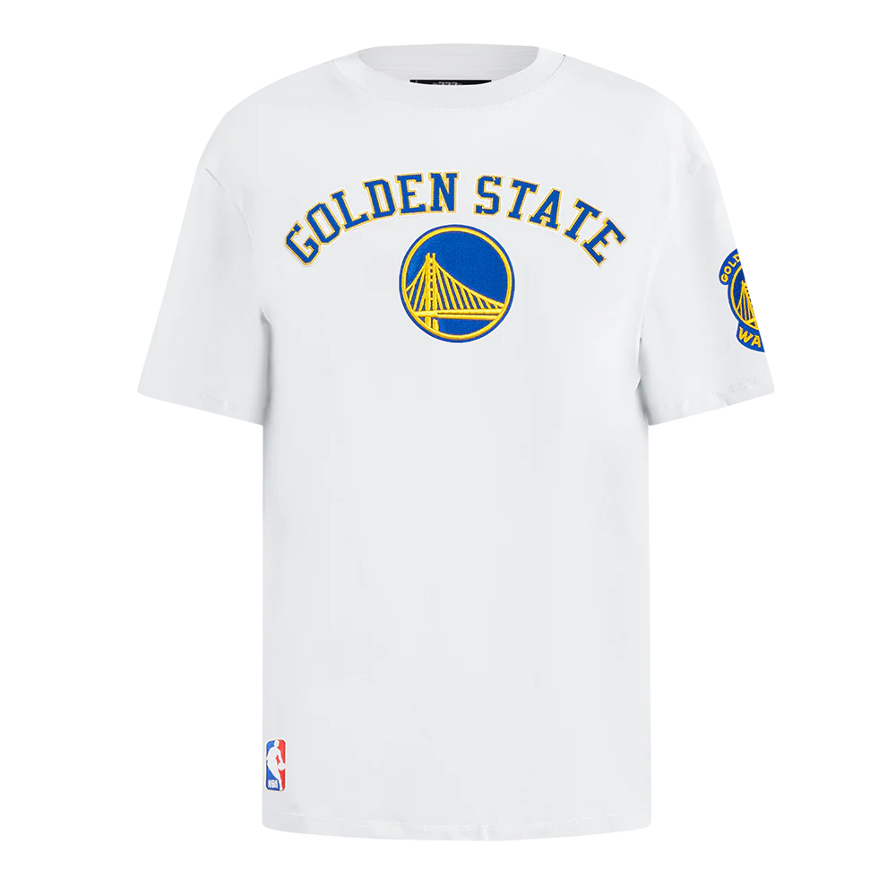 NBA GOLDEN STATE WARRIORS CLASSIC WIND WOMEN'S CTN BF TEE (WHITE)