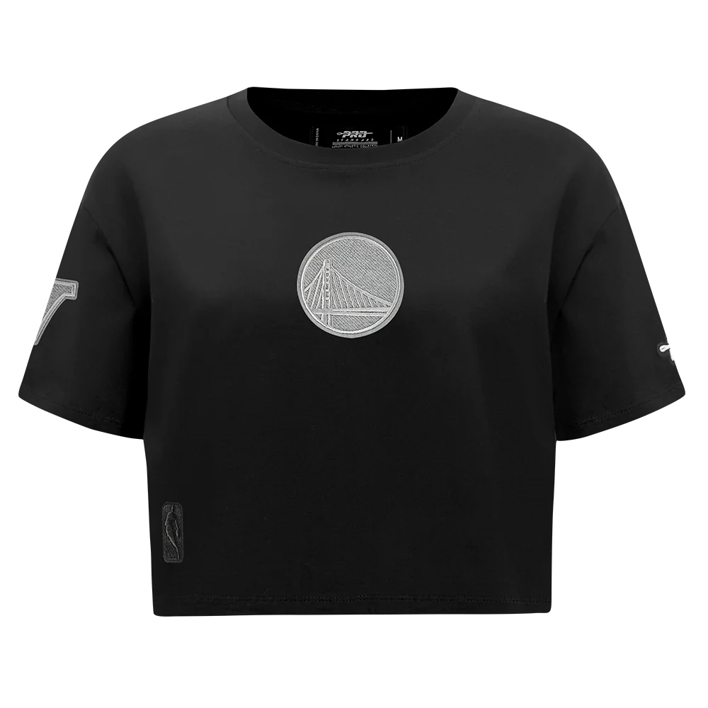 NBA GOLDEN STATE WARRIORS REVERSE FRENCH TERRY WOMEN'S SINGLE JERSEY BOXY TEE (EGGSHELL)