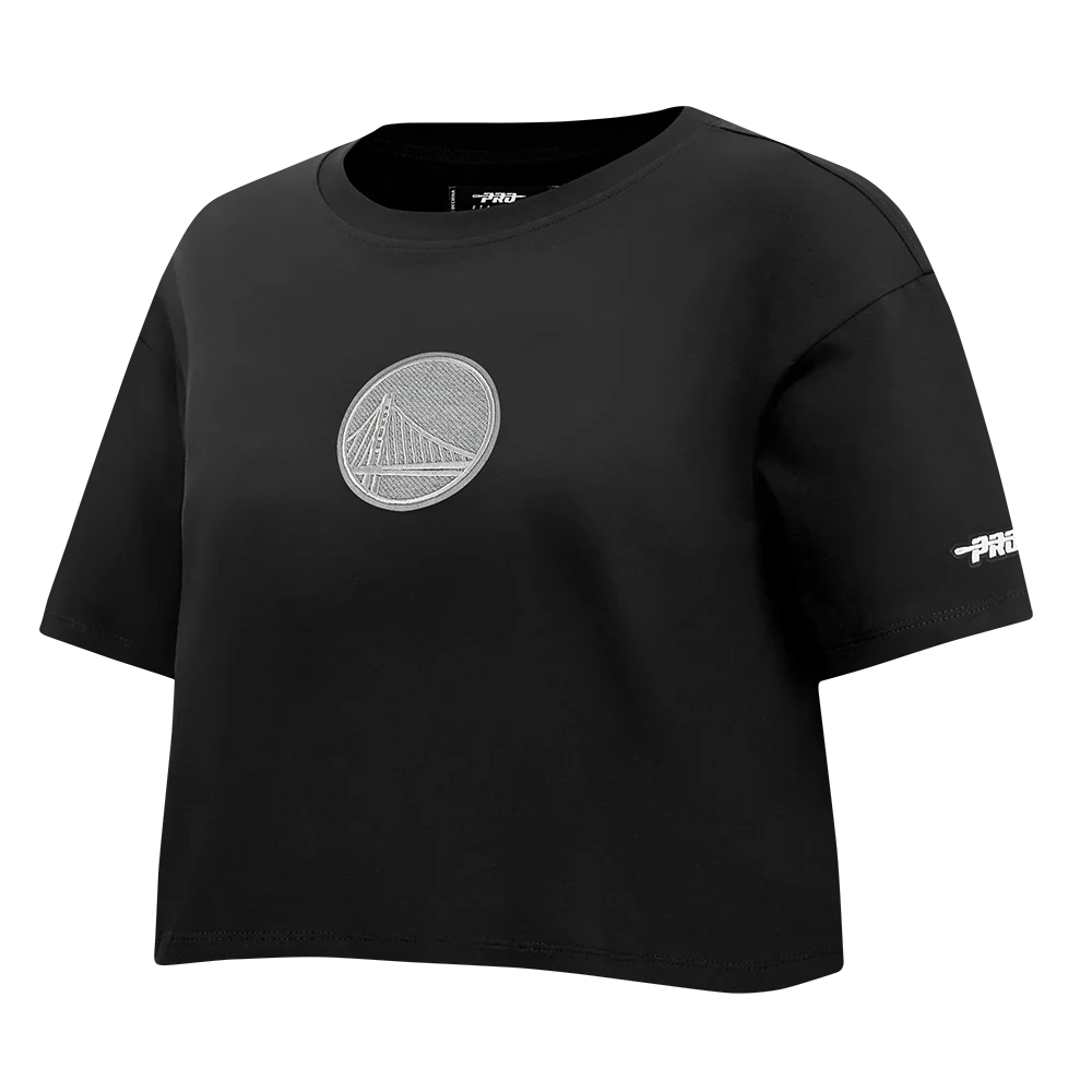 NBA GOLDEN STATE WARRIORS REVERSE FRENCH TERRY WOMEN'S SINGLE JERSEY BOXY TEE (EGGSHELL) - Image 2
