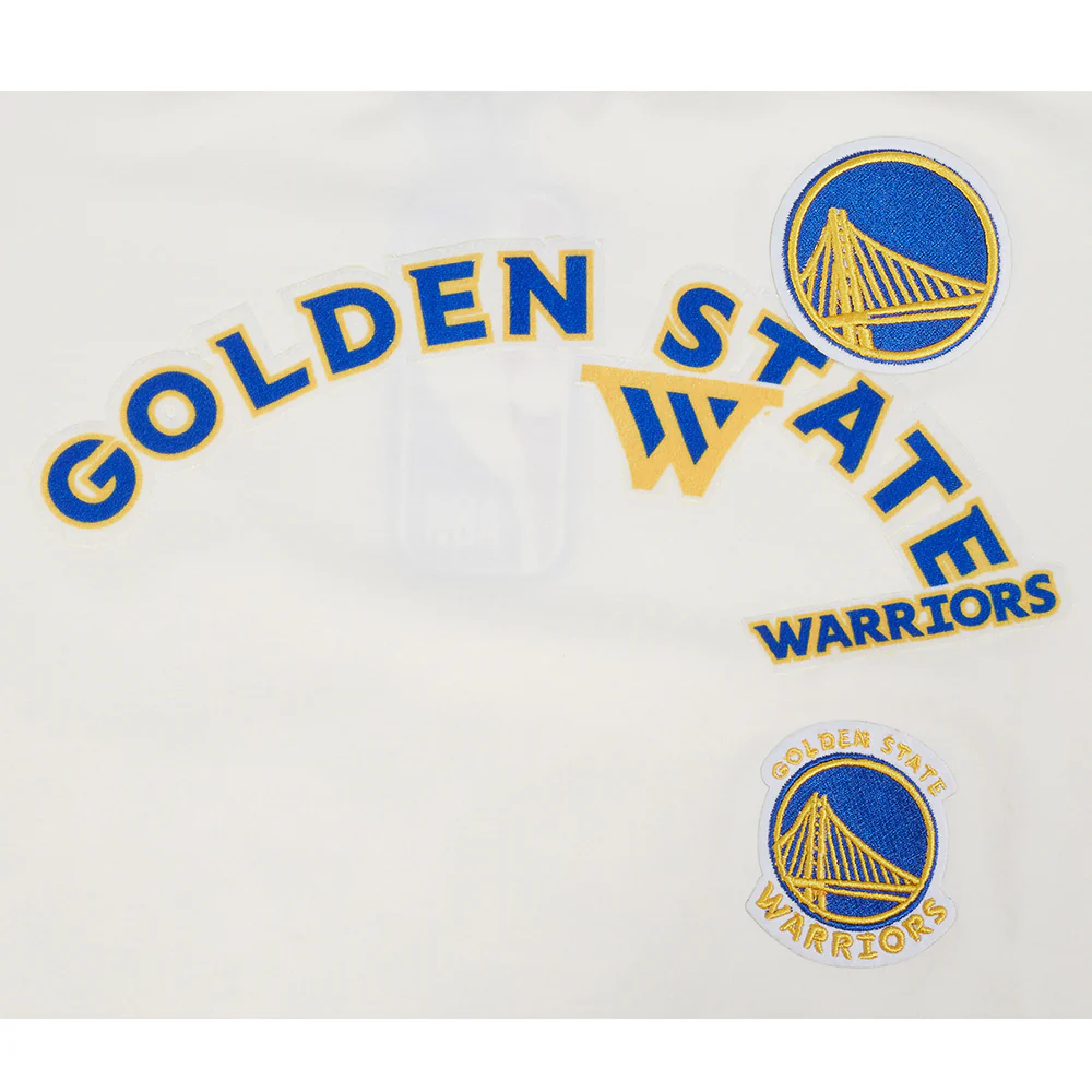 NBA GOLDEN STATE WARRIORS RETRO CASCADE WOMEN'S RINGER TEE (EGGSHELL/ROYAL BLUE) - Image 6