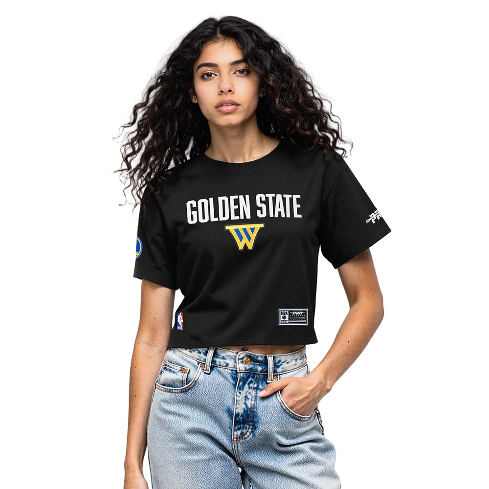 NBA GOLDEN STATE WARRIORS MODERN ORIGINALS WOMEN'S SJ BOXY TEE (BLACK)