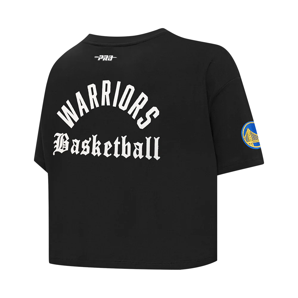 NBA GOLDEN STATE WARRIORS MODERN ORIGINALS WOMEN'S SJ BOXY TEE (BLACK) - Image 4