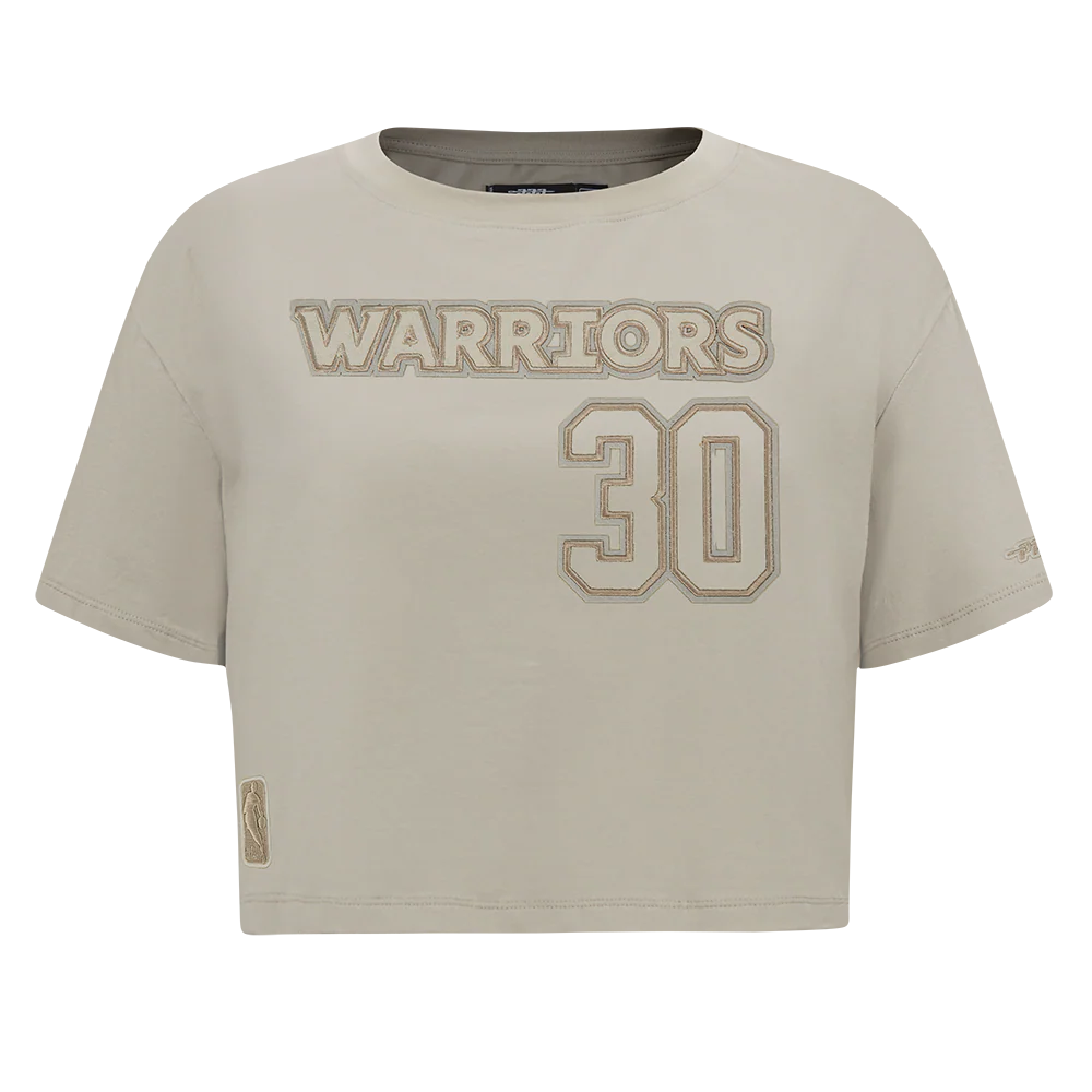 NBA GOLDEN STATE WARRIORS STEPHEN CURRY #30 NEUTRAL PNN WOMEN'S SJ BOXY TEE (TAUPE) - Image 3