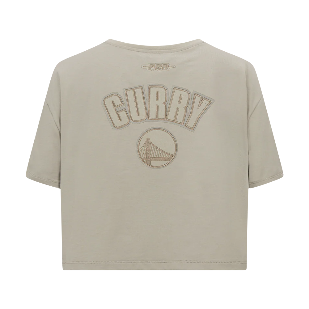 NBA GOLDEN STATE WARRIORS STEPHEN CURRY #30 NEUTRAL PNN WOMEN'S SJ BOXY TEE (TAUPE) - Image 5