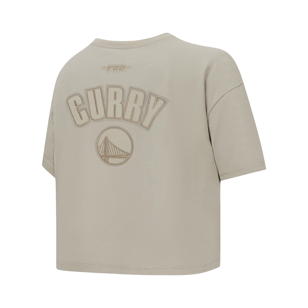 NBA GOLDEN STATE WARRIORS STEPHEN CURRY #30 NEUTRAL PNN WOMEN'S SJ BOXY TEE (TAUPE) - Image 6