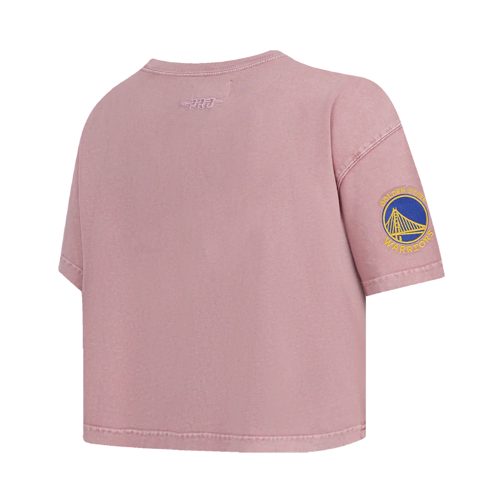 NBA GOLDEN STATE WARRIORS WASHED JEWELS WOMEN'S S/S BOXY TEE (WASHED MAUVE) - Image 4
