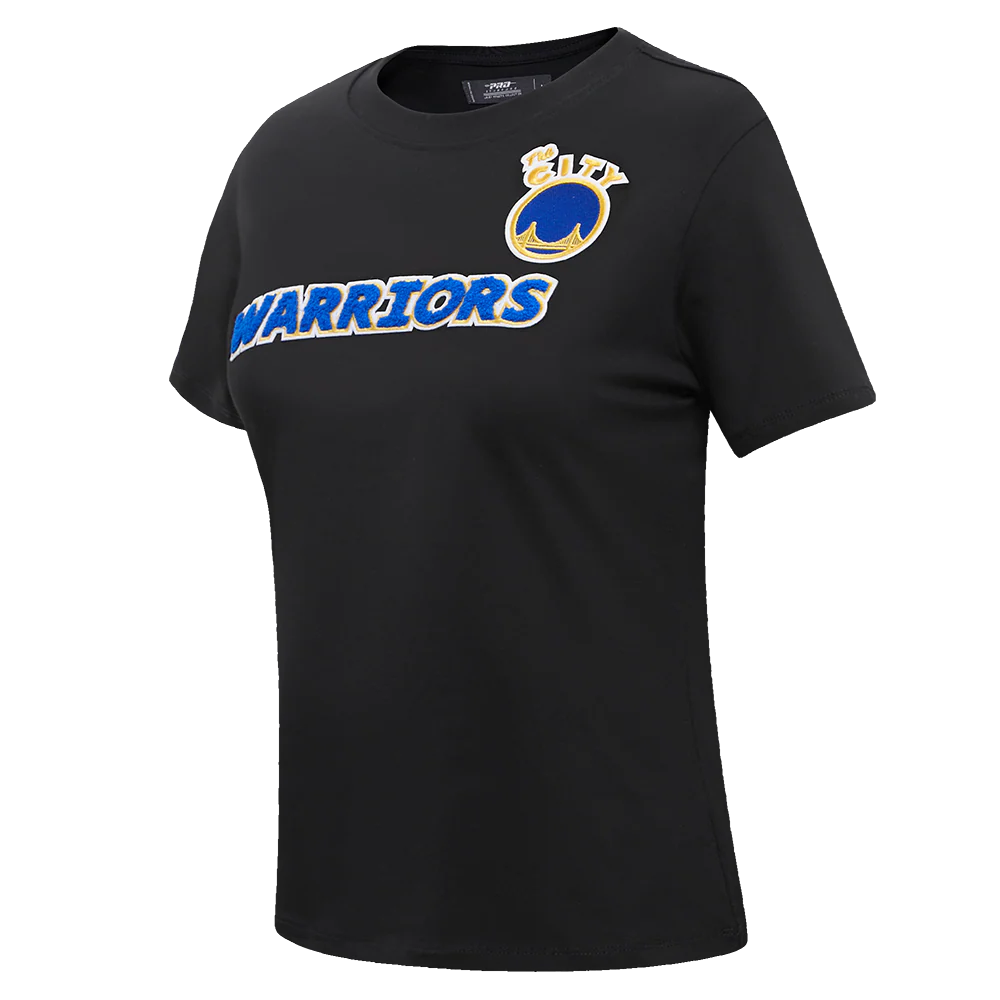 NBA GOLDEN STATE WARRIORS CLASSIC SHORT SLEEVE WOMEN'S SLIM FIT TEE (BLACK) - Image 2
