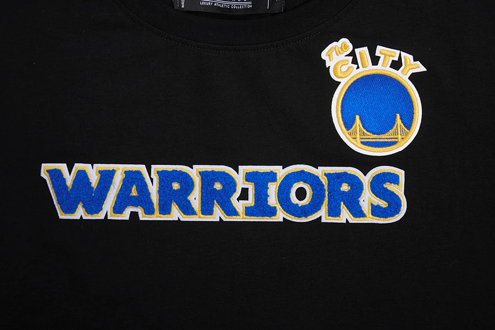 NBA GOLDEN STATE WARRIORS CLASSIC SHORT SLEEVE WOMEN'S SLIM FIT TEE (BLACK) - Image 5