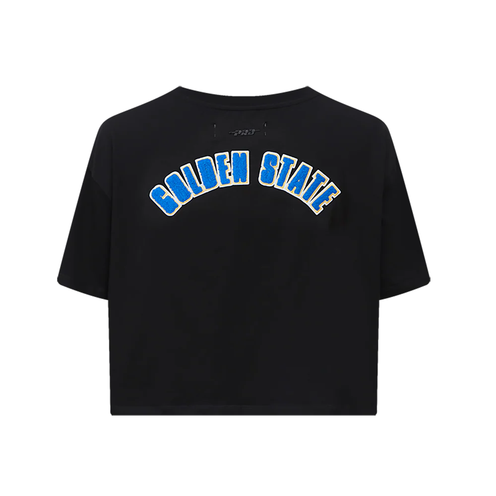 NBA GOLDEN STATE WARRIORS CLASSIC WOMEN'S BOXY TEE (BLACK) - Image 3