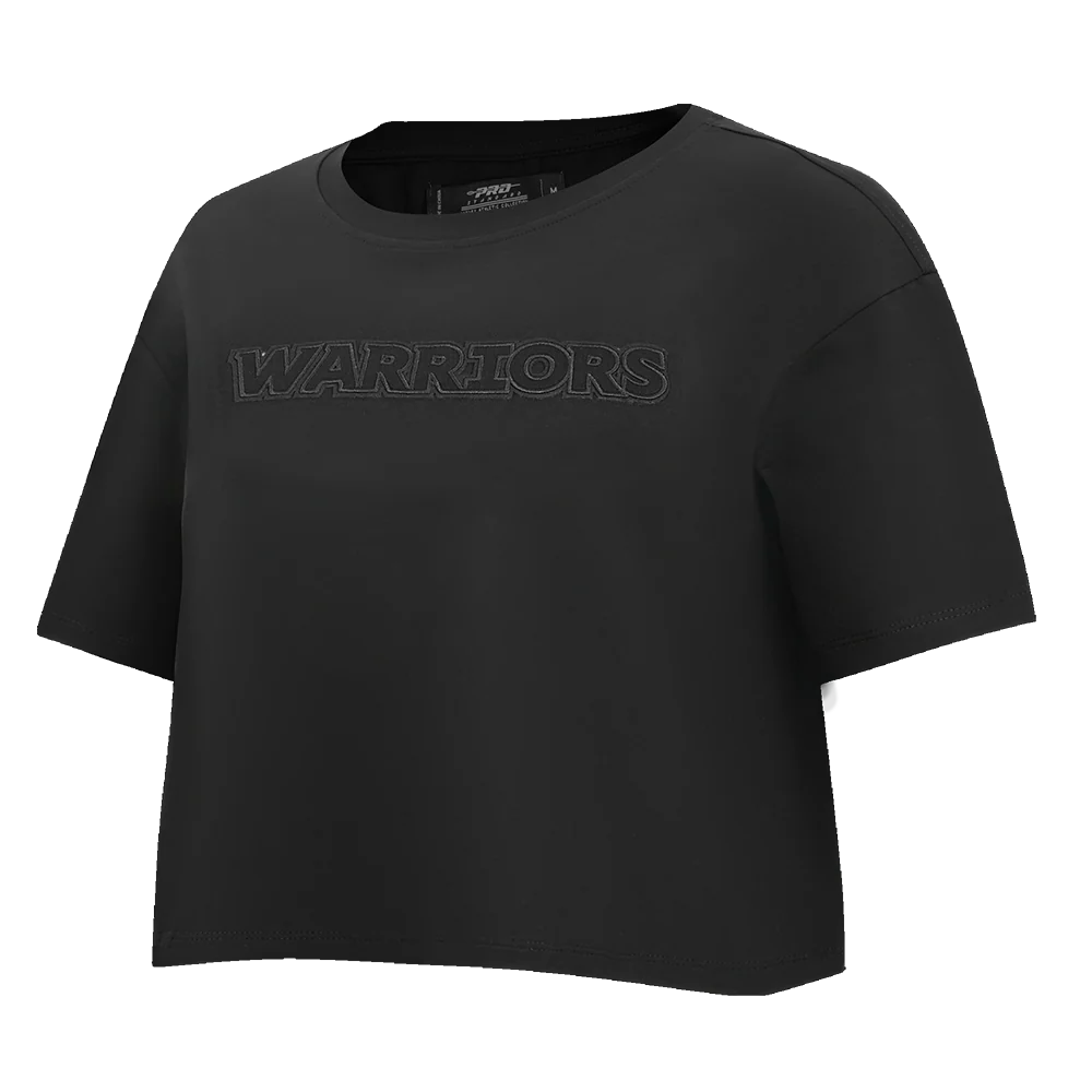 NBA GOLDEN STATE WARRIORS NEUTRAL WOMEN'S BOXY TEE (BLACK) - Image 2