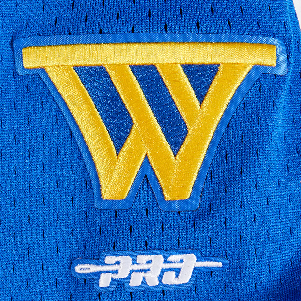 NBA GOLDEN STATE WARRIORS CLASSIC BIG BOYS MESH BUTTON DOWN SHIRT (ROYAL BLUE) - Image 4