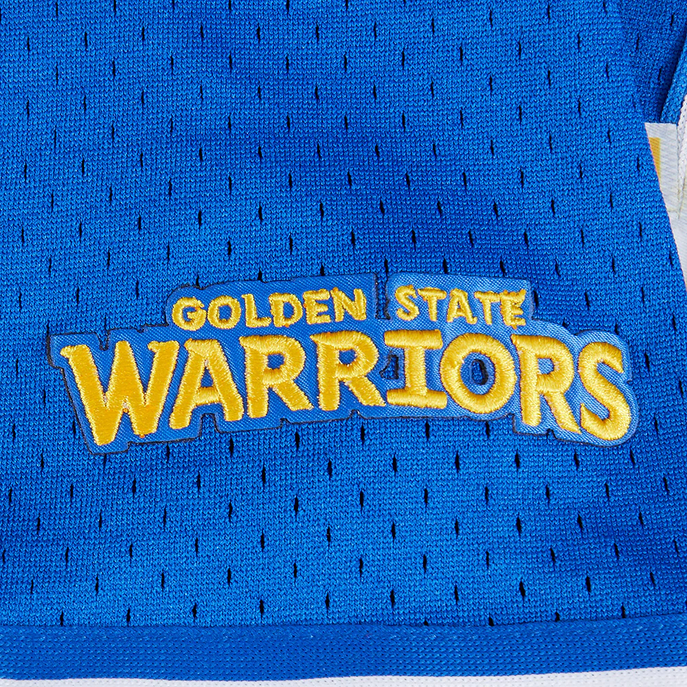 NBA GOLDEN STATE WARRIORS CLASSIC BIG BOYS MESH BUTTON DOWN SHIRT (ROYAL BLUE) - Image 5