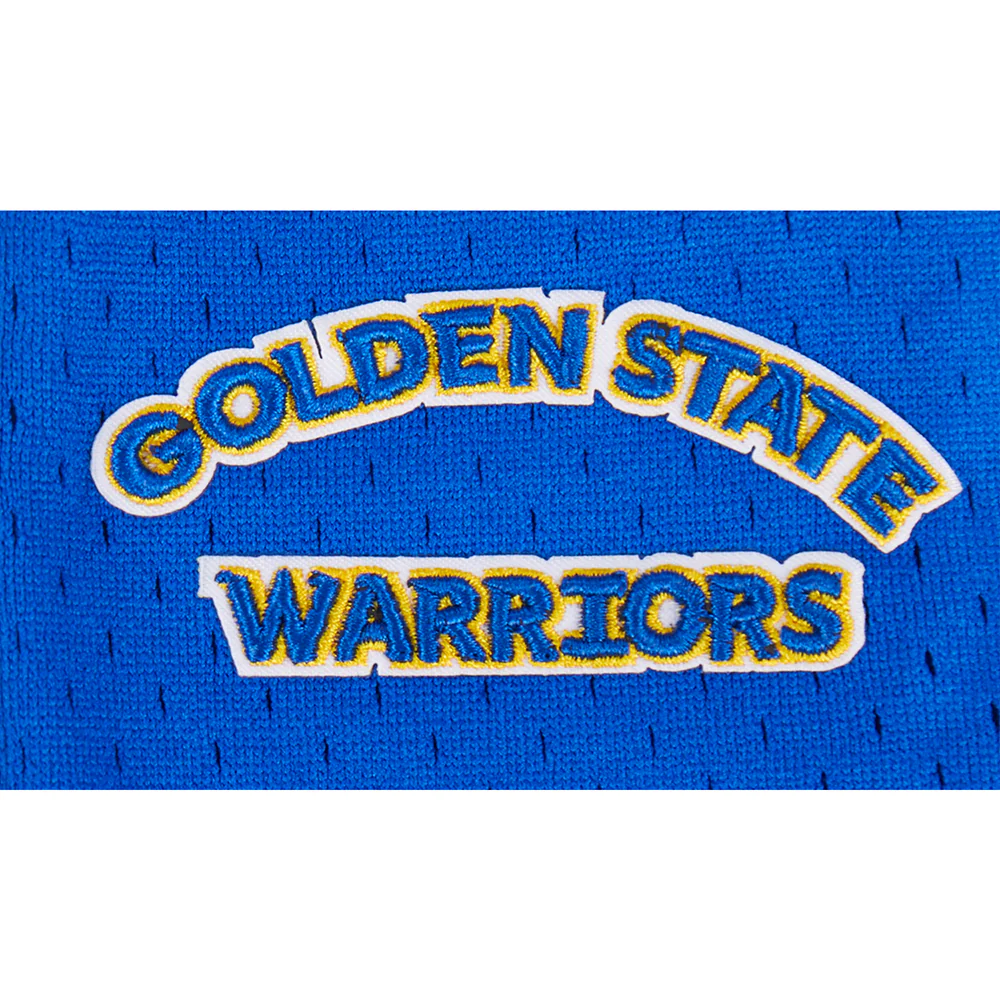 NBA GOLDEN STATE WARRIORS RETRO CLASSIC BIG BOY'S FLC 2.0 SHORT (EGGSHELL/ROYAL BLUE) - Image 7