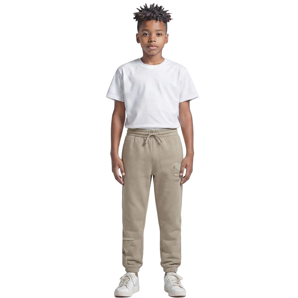 NBA GOLDEN STATE WARRIORS NEUTRAL BIG BOYS FLC SWEATPANT (TAUPE) - Image 3