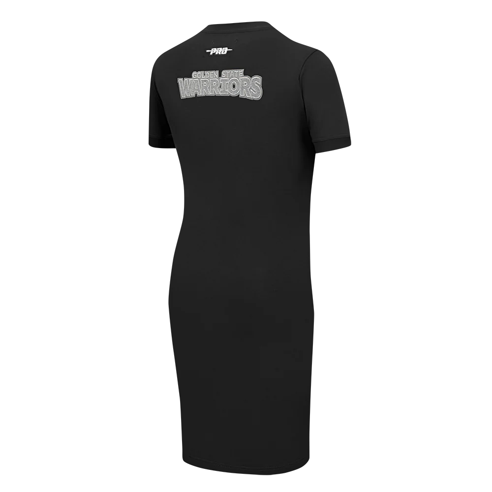NBA GOLDEN STATE WARRIORS REVERSE FRENCH TERRY WOMEN'S BODYCON DRESS (BLACK) - Image 4