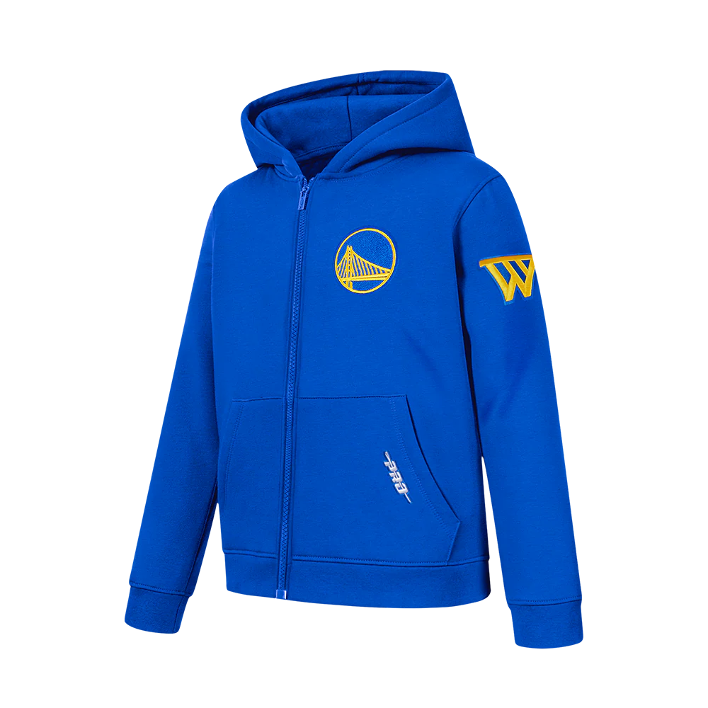 NBA GOLDEN STATE WARRIORS CLASSIC BIG BOY'S FLC FZ PO HOODIE (ROYAL BLUE) - Image 2