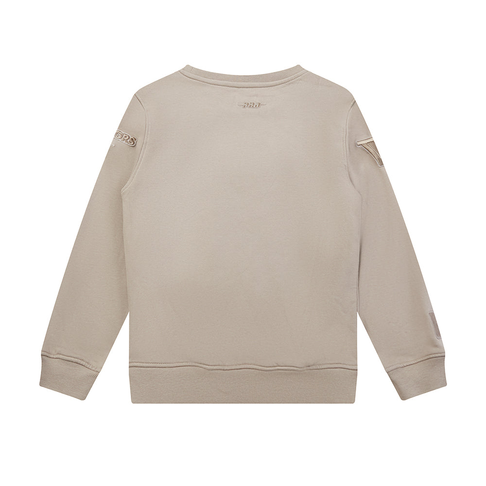 NBA GOLDEN STATE WARRIORS NEUTRAL BIG BOYS FLEECE CREWNECK (TAUPE) - Image 4