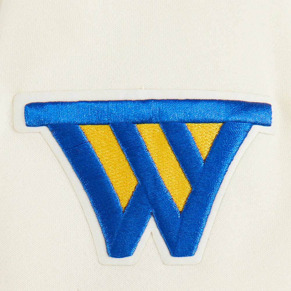 NBA GOLDEN STATE WARRIORS RETRO CLASSIC BIG BOYS RIB FLEECE PULLOVER HOODIE (EGGSHELL/ROYAL BLUE) - Image 5