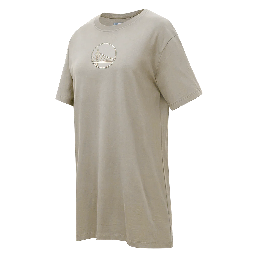 NBA GOLDEN STATE WARRIORS NEURAL WOMEN'S T-SHIRT DRESS (TAUPE) - Image 2