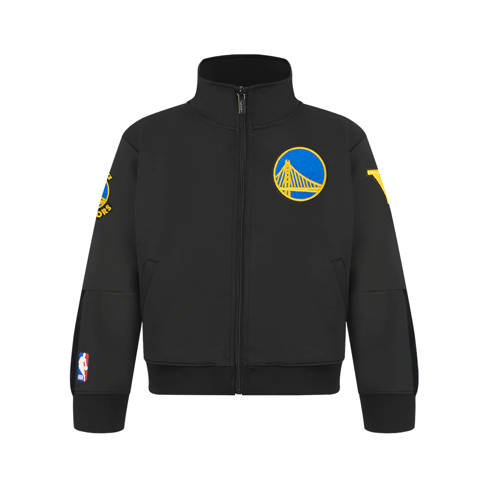 NBA GOLDEN STATE WARRIORS CLASSIC BIG BOY'S TRACK JACKET (BLACK)