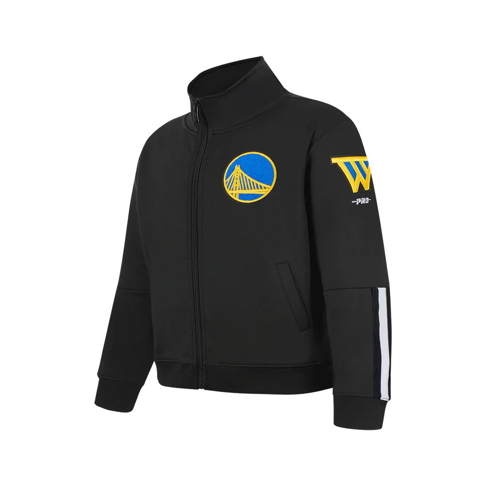 NBA GOLDEN STATE WARRIORS CLASSIC BIG BOY'S TRACK JACKET (BLACK) - Image 2