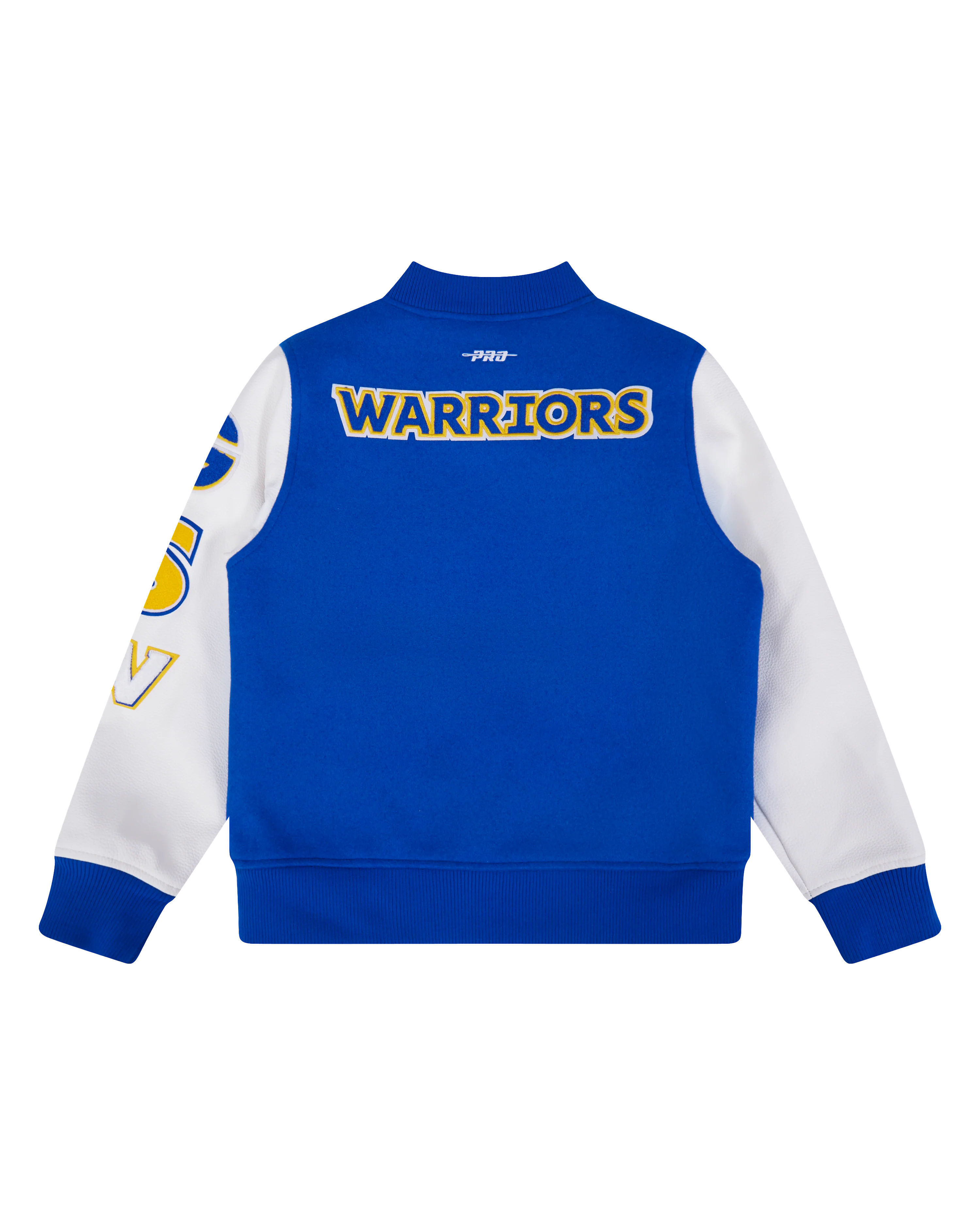 NBA GOLDEN STATE WARRIORS CLASSIC BIG BOYS WOOL VARSITY JACKET (ROYAL BLUE/WHITE) - Image 2