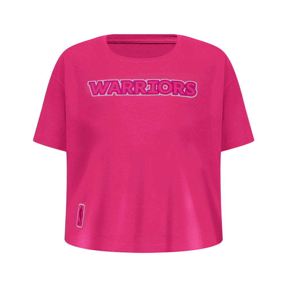 NBA GOLDEN STATE WARRIORS TRIPLE PINK BIG GIRLS SHORT SLEEVE BOXY TEE (BEETROOT PURPLE)