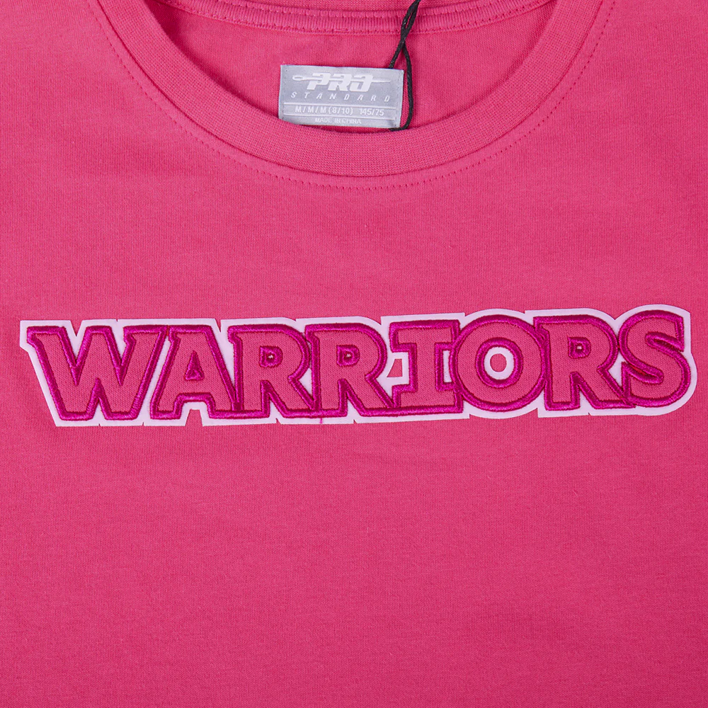 NBA GOLDEN STATE WARRIORS TRIPLE PINK BIG GIRLS SHORT SLEEVE BOXY TEE (BEETROOT PURPLE) - Image 5