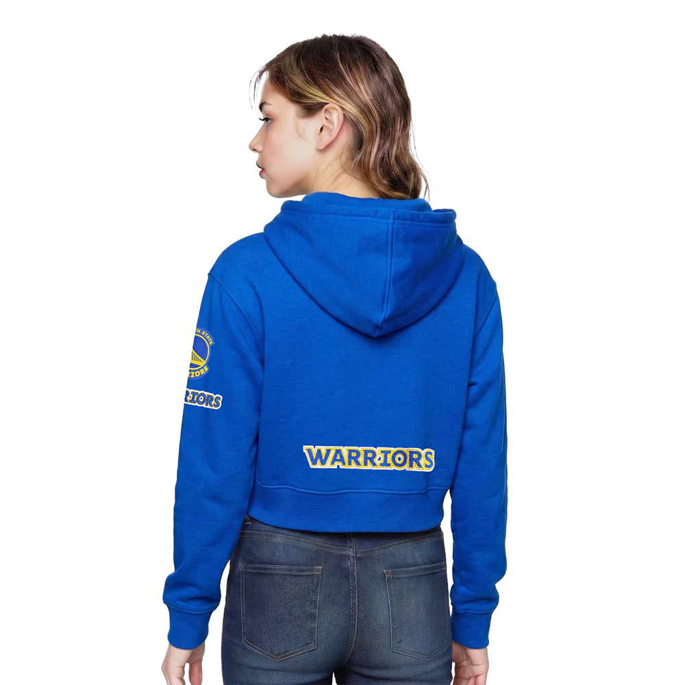 NBA GOLDEN STATE WARRIORS CLASSIC BIG GIRLS FLEECE FULL ZIP HOODIE (ROYAL BLUE) - Image 2
