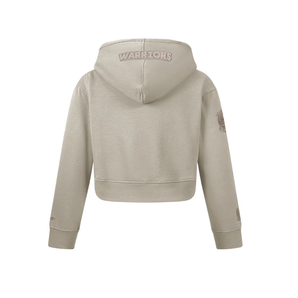 NBA GOLDEN STATE WARRIORS NEUTRAL BIG GIRLS FLC PO HOODIE (TAUPE) - Image 3