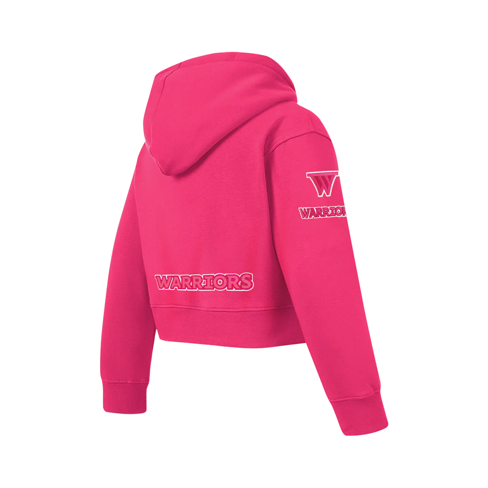 NBA GOLDEN STATE WARRIORS TRIPLE PINK BIG GIRLS FLC PO HOODIE (BEETROOT PURPLE) - Image 4