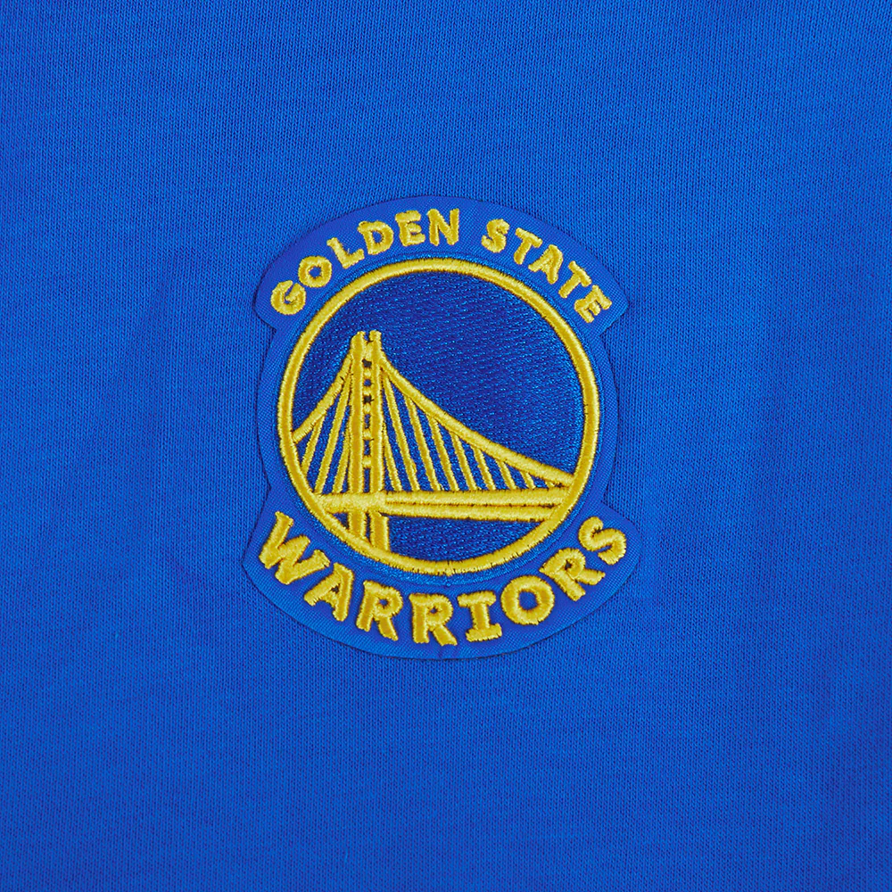NBA GOLDEN STATE WARRIORS OLD ENGLISH WOMEN'S FLC CREWNECK (ROYAL BLUE) - Image 8