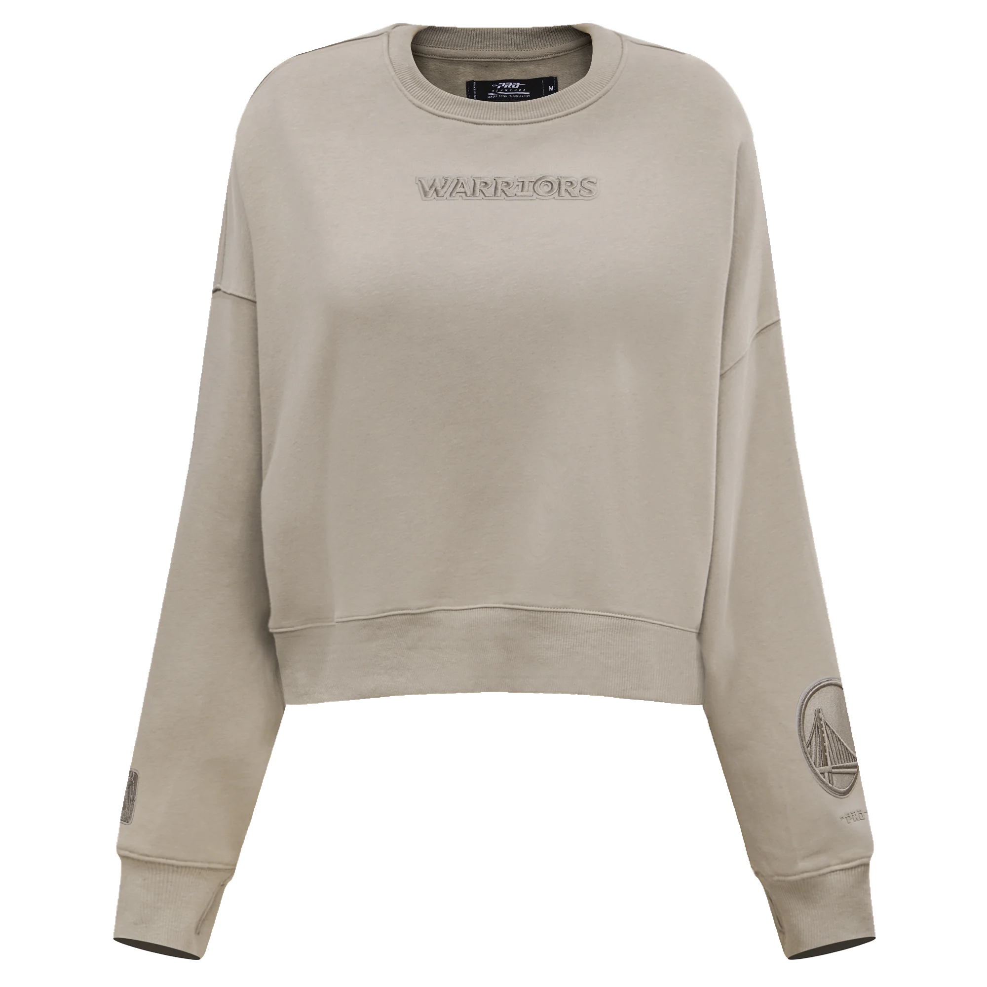 NBA GOLDEN STATE WARRIORS WINGSPAN WOMEN'S FLEECE CREWNECK (TAUPE) - Image 3
