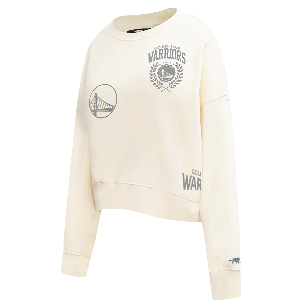 NBA GOLDEN STATE WARRIORS STREET TEAM WOMEN'S FLC CREWNECK (EGGSHELL) - Image 3