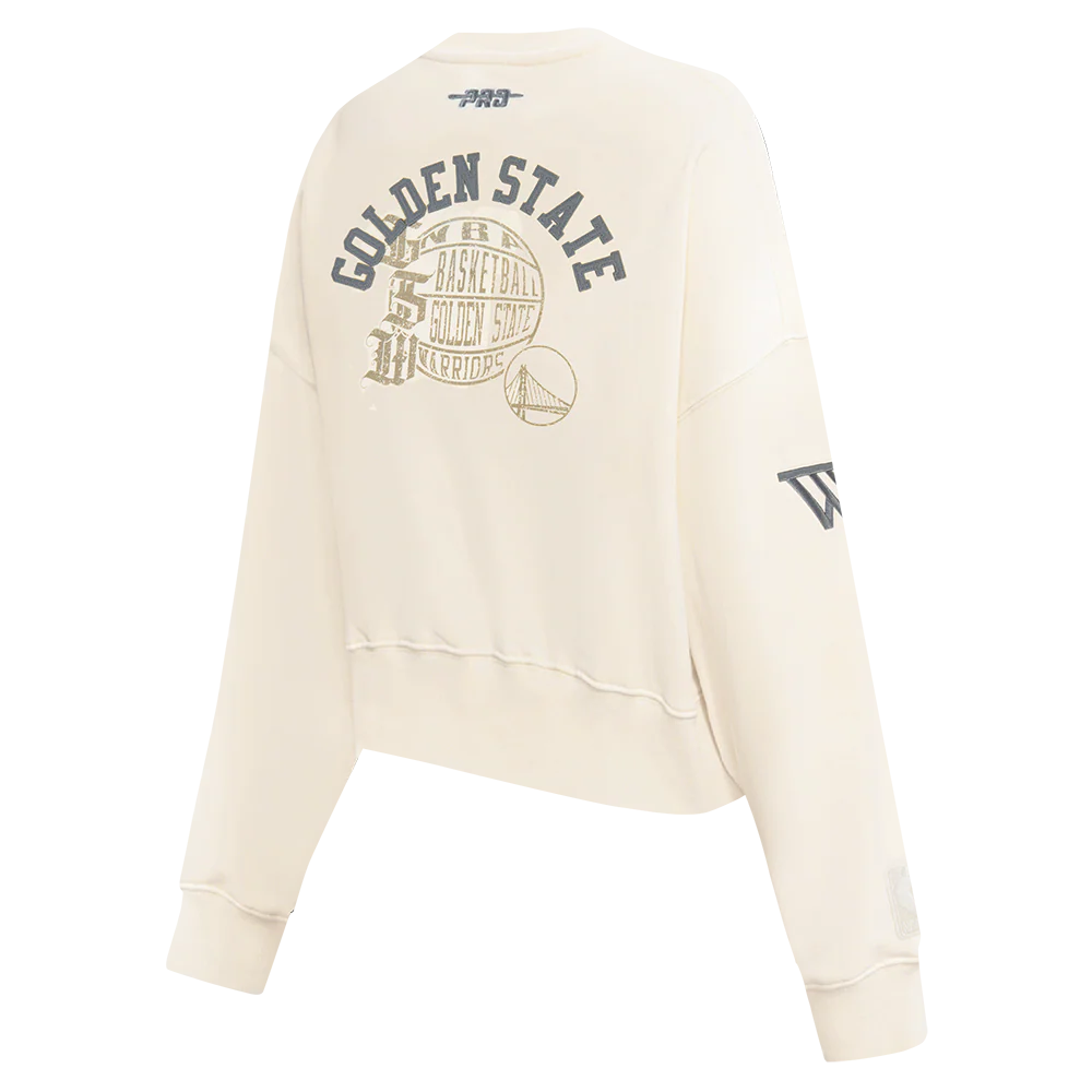 NBA GOLDEN STATE WARRIORS STREET TEAM WOMEN'S FLC CREWNECK (EGGSHELL) - Image 4